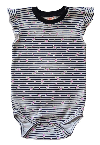 Summer Set Body Masi Stripes and Flowers with Shorts Lyty Grey with Black Dots