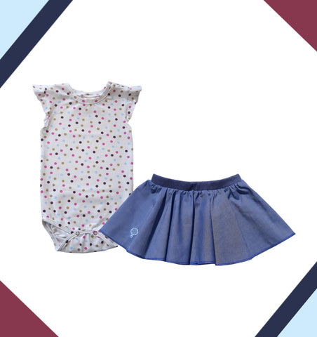 Summer Set Body Masi Colorful Dots with Skirt Tany Light Denim